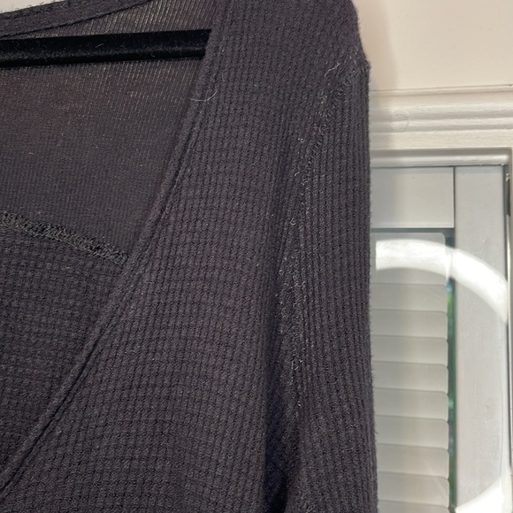 Free People We the Free Black Distressed Top - Picture 4 of 9